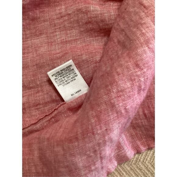 Cremieux Men’s Pink Linen Shirt XL - Picture 4 of 9